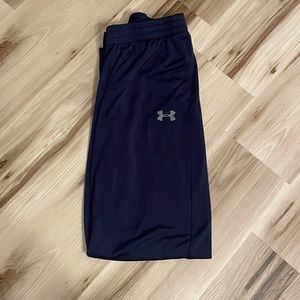 Nwot- but see pics- and description below- youth large UA navy blue sweatpants